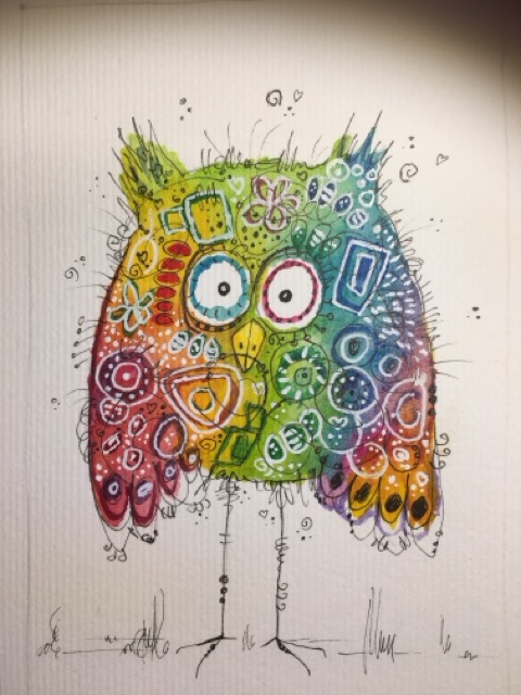 Hibou multicolore