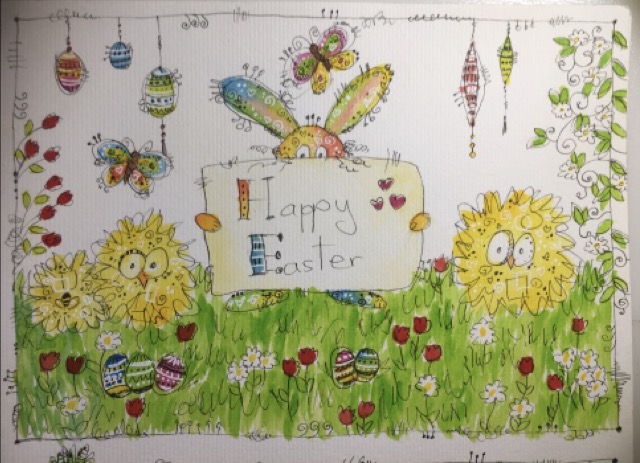 Lapin de Pâques avec poussins