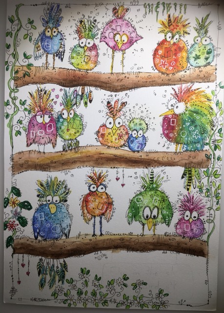 Oiseaux multicolors