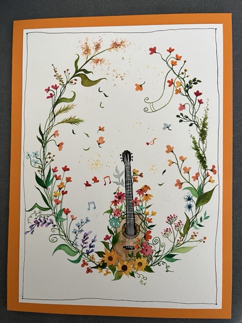 Guitare avec tournesols